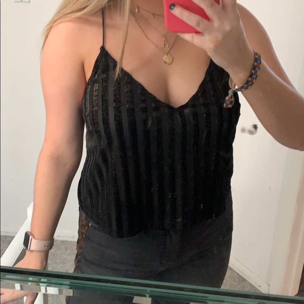 Black flowy tank top